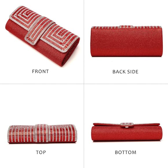 Women Sparkly Crystal Bag with Rhinestones Wedding Party formal Handbag. - Picture 4 of 6